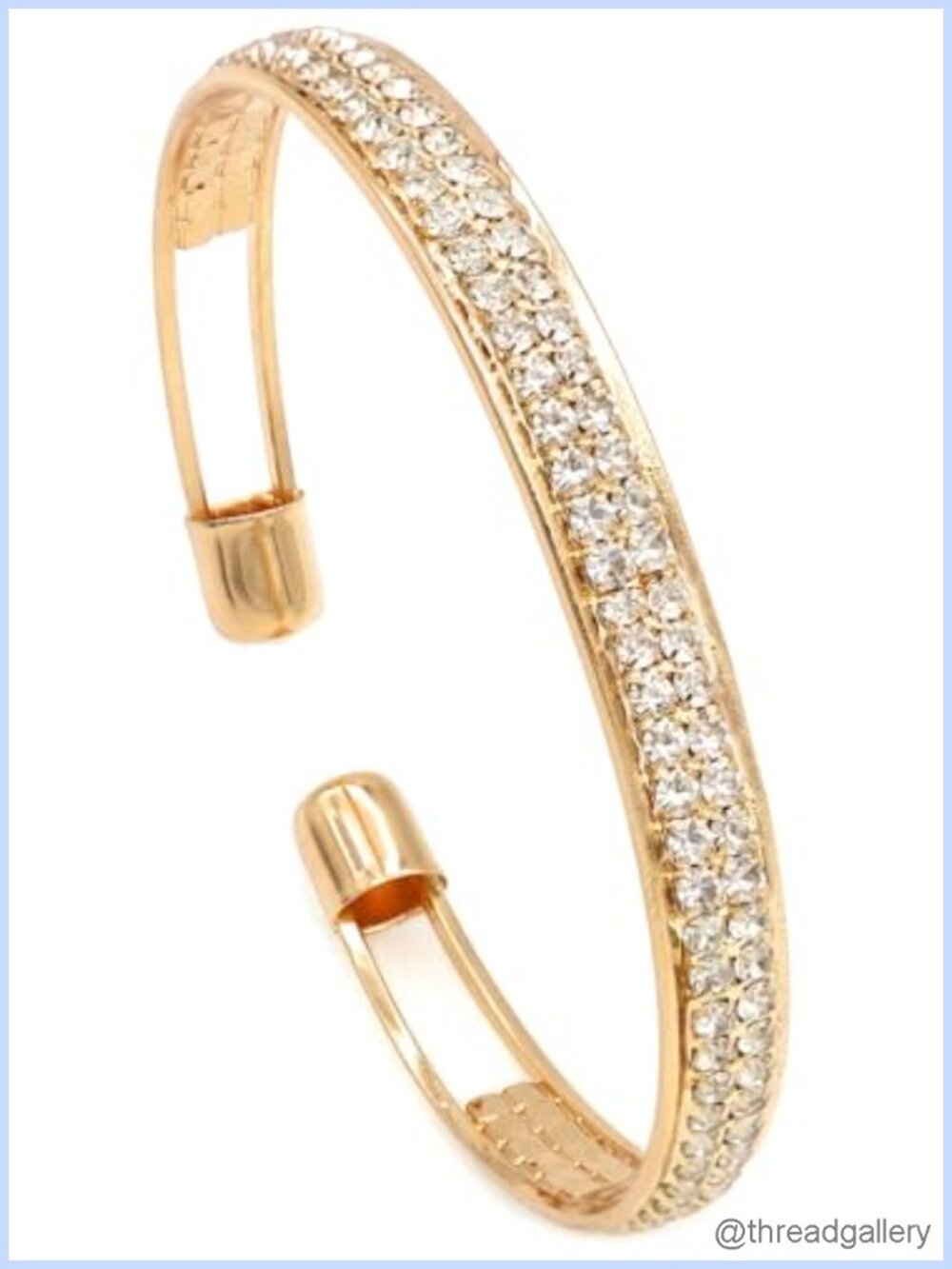 Rhinestone Tennis Cuff Bracelet Crystal Bridal Bangle Women's Open-End